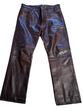 Vintage GAP Brown Leather Boot Cut Pants size 36X30 Unisex